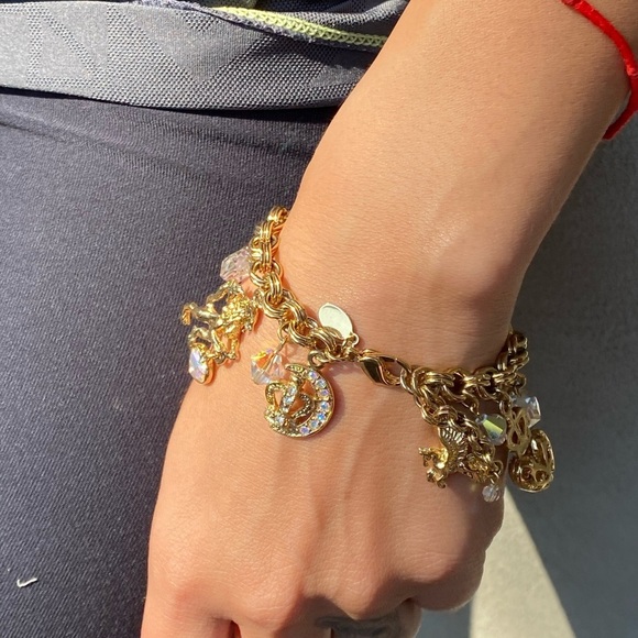 Kirks Folly Aurora Borealis style SWAROVSKI Crystal gold tone bracelet - Picture 7 of 16